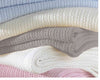 Giggle Baby - Organic Cotton Cot Blanket - Grey / Pink Trim 120x100cm.