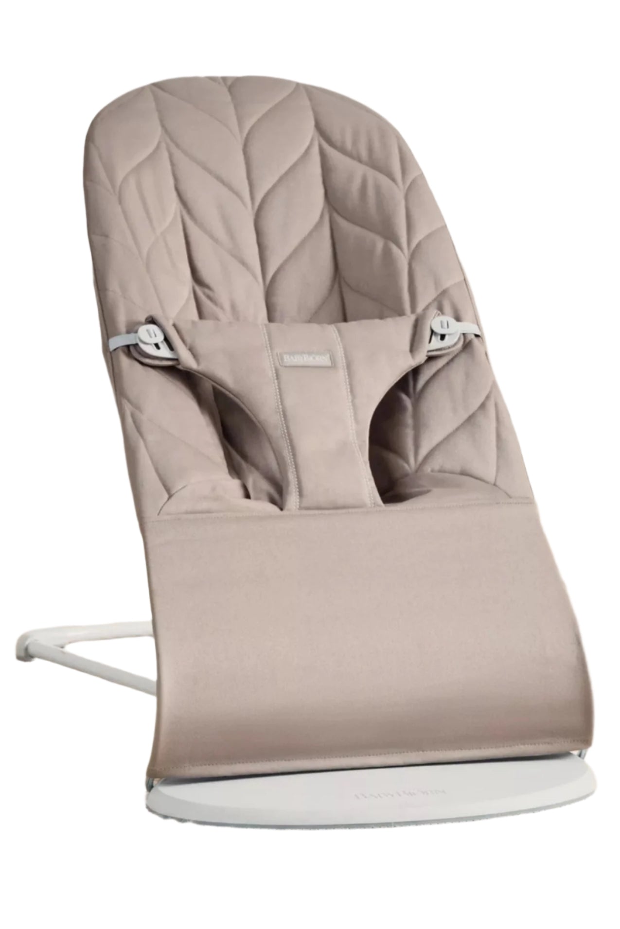 The new Babybjorn Bouncer Bliss Woven -Petal quilt Sand Grey is