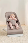 BabyBjorn Bouncer Bliss, Light Gray Frame, Cotton Petal Quilt, Sand Gray