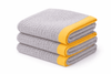 Giggle Baby - Organic Cotton Pram Blanket - Grey / Orange Trim 90x70cm.