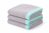 Giggle Baby - Organic Cotton Pram Blanket - Grey / Turquoise Trim 90x70cm.