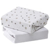 Grey Star/White crib fitted sheets 40x94cm