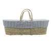 Cuddles Grey Cable Knit Moses Basket with Folding Stand and Blanket