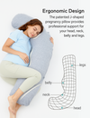 Momcozy J Shaped Maternity Body Pillow - Grey