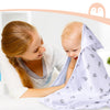 Momcozy Baby Hooded Towel Includes 2 x Hooded towels and 6 cloths Grey/white