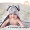 Momcozy Baby Hooded Towel Includes 2 x Hooded towels and 6 cloths Grey/white