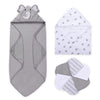 Momcozy Baby Hooded Towel Includes 2 x Hooded towels and 6 cloths Grey/white