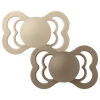 BIBS Pacifier Supreme 2 Pack Latex Size 2 Vanilla/Dark Oak