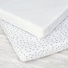 BabyElegance- 2pk Jersey Crib/Cradle fitted sheet Grey Star